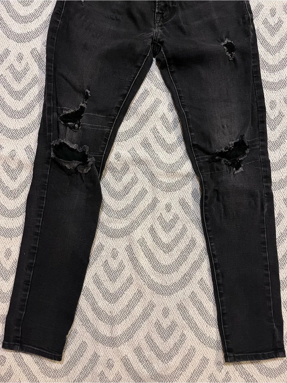 AMERICAN EAGLE Flex Men’s Distressed Skinny Fit Black Denim Jeans 29
